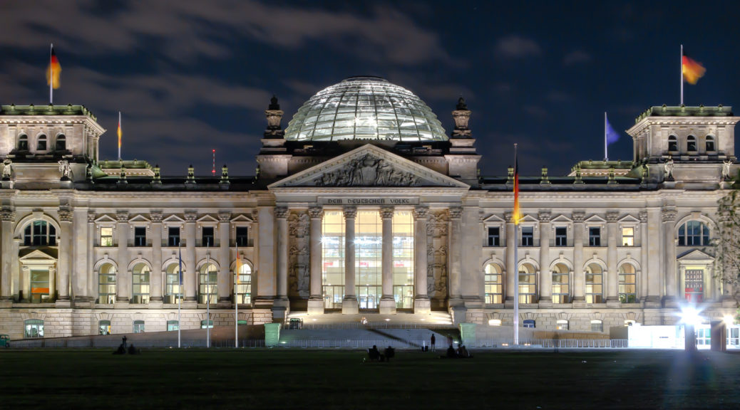 Berlin Reichstag Building at night